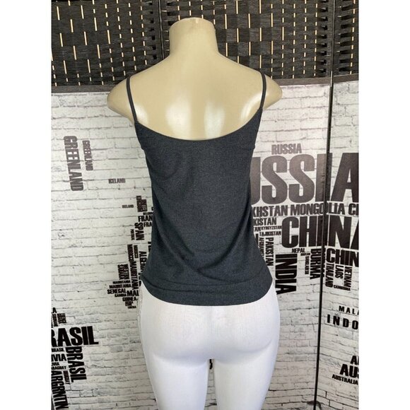 Jockey L Charcoal Heather Scoop Neck Non Adjustable Straps Layering Camisole Top - Picture 3 of 5